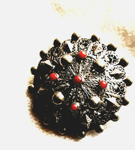 Spilla corallo antica - corallo,