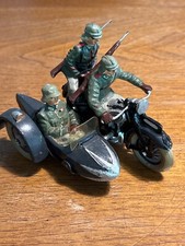 Lineol-Motosidecar completa di equipaggio -Soldatino in pasta made in Germany’30