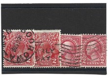 coppie di 2 francobolli da 2 cent.-e pence americani e australiani rari usati