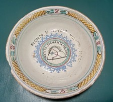 Piatto Maiolica Ricordo Di Calvello Mazziotta Rocco Partito Socialista Italiano