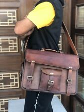Pelle Handmade Tracolla Uomo Cartella Laptop Scuola SIM Valigetta Borsa