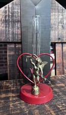Vintage Brass Cupid & Red