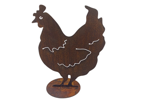 Gallina metallo corten - gallina,