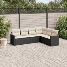 Garden Sofa Set Black, Cream