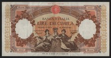 10000 LIRE REPUBBLICHE MARINARE REGINE DEL MARE 26/01/1957 SPL