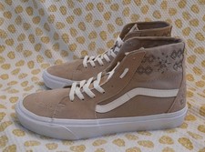 vans scarpe da ginnastica alte ricamate Sk8-Hi uomo taglia 9,5uk marrone chiaro nuove rare