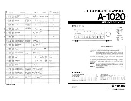 Manuale servizio per yamaha - servizio,
