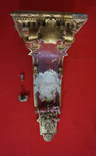 Capitello vintage mensola legno doratura gesso fregio intaglio arredo