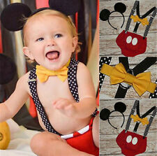 VESTITO COSTUME BAMBINO TOPOLINO SERVIZIO FOTO MICKEY FIOCCO PAPILLON BRETELLE