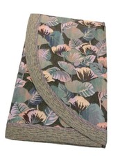 Copriletto jacquard letto estivo misto cotone Foglie Verdi Made In Italy