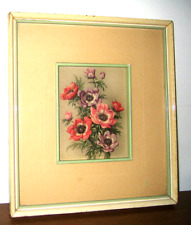 Quadro vintage con fiori seconda metà del 900 Stampa con cornice in legno