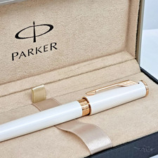 Parker Ingenuity 5th Pen Pearl & Gold Box Ottima - Ricarica Nuova - Spedizione Veloce