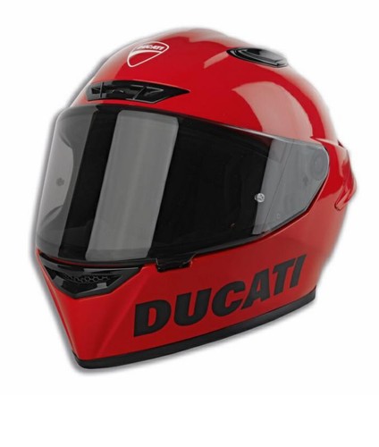 Casco moto integrale rosso