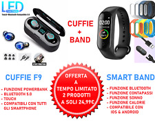 OROLOGIO SMART BAND IDEALE PER LO SPORT UOMO DONNA +CUFFIE BT PRO IPHONE AMDROID