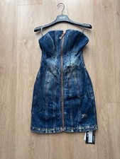 Abito Donna Denim Versace Jeans Couture Tubino Bustier Taglia 40IT Made in Italy