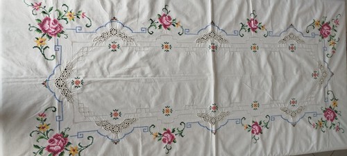 Tovaglia vintage ricamata - tovaglia, a