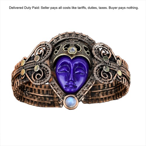 Bracciale rame ovale viola - bracciale,