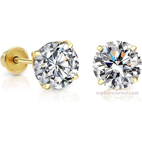 Orecchini perno con diamanti - con,