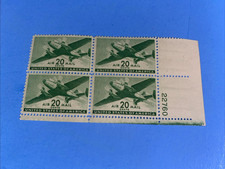 SCOTT C29 blocco di 4 FRANCOBOLLI POSTA AEREA 20C 1941-44 trasporto doppio motore