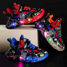 Scarpe bambini Luci Spiderman Led Sport Sneakers LAMPEGGIANTI bimbi