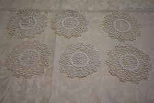 6 sottobicchieri chiacchierino ecrù diam. cm. 10,5  B18 (2) Coaster °