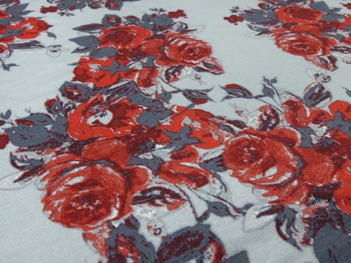 Tessuto viscosa jersey - , fiori