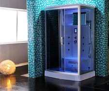 CABINA DOCCIA IDROMASSAGGIO 120x90 SAUNA + BLUETOOTH VASCA OZONO BAGNO TURCO LED