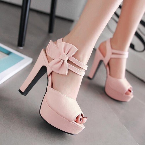 Sandali donna plateau fiocco