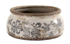 VASO CERAMICA BASSO CACHEPOT ANTICATO VINTAGE RETRò CENTROTAVOLA ORGANZA 21*10cm