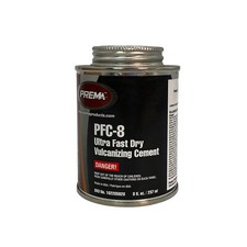 PREMA PFC-8 Ultra Fast Dry Vulcanizing Tire Patch Cement, 8oz Can with Brush Top
