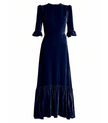 Vestito donna velluto blu - vestito,