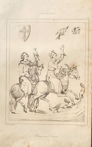 Incisione germania caccia - incisione, "