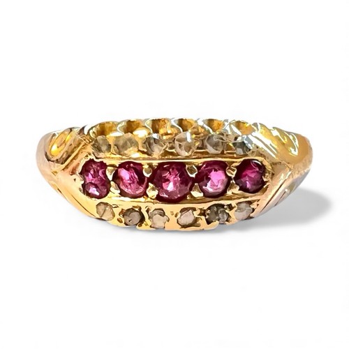 Anello rubino diamanti - rubino, e