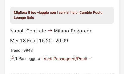Biglietto treno italo - biglietto, napoli