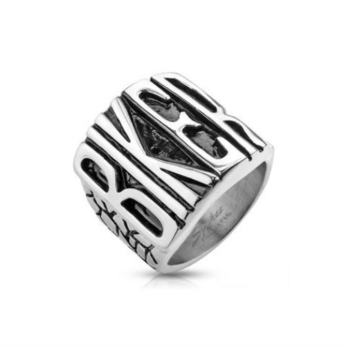 Anello uomo biker acciaio - uomo,