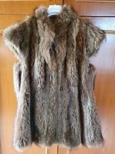 Giacca smanicato lunga vera pelliccia Marmotta L