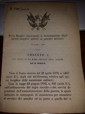 REGIO DECRETO 1883 LICENZIAMENTO OPERAI BORGHESI ADDETTI AI PANIFICI MILITARI