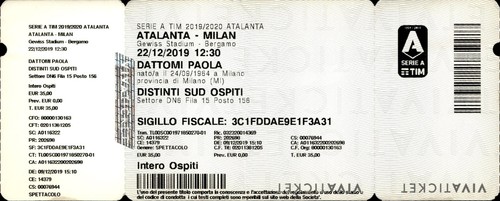 Biglietto stadio atalanta - biglietto,