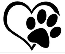 adesivo prespaziato zampa cane