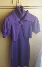 Luisa SPAGNOLI Originale vestito abito lana -Taglia S  Viola WOMEN DRESS ITALIAN