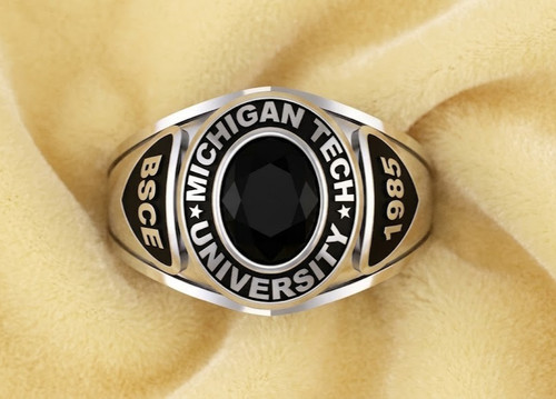 Anello ovale onice - , nera