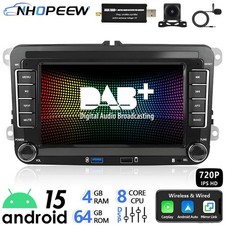 Autoradio DAB+ Android 15 8Core 4+64GB Carplay GPS Navi per VW Caddy 2003-2013
