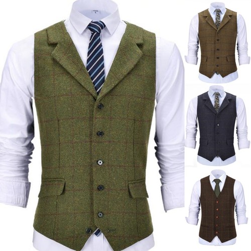 Gilet uomo tweed lana