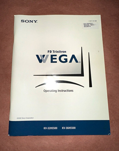 Sony wega manuale - wega, tv