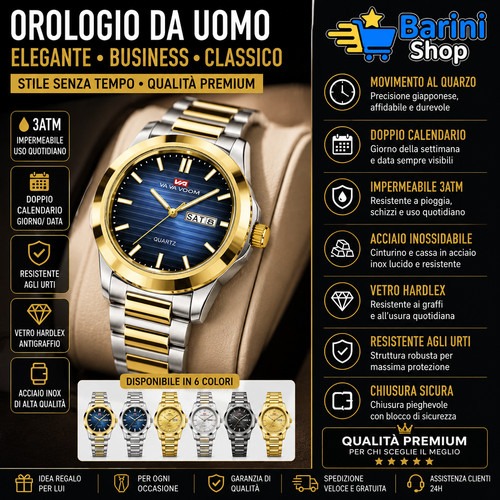Orologio uomo elegante acciaio
