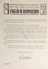 P.N.F. Roma - Foglio di