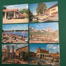 Lotto 16 Antiche Cartolina Auto Moto Vespe Ecc. Anni 60 e 70 - Vedi Foto .