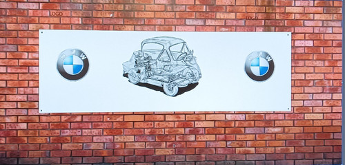 Banner officina bmw isetta - isetta, o