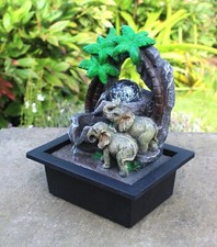 Fontana ornamento giardino elefante funzione acqua zen interno tavolo luce led