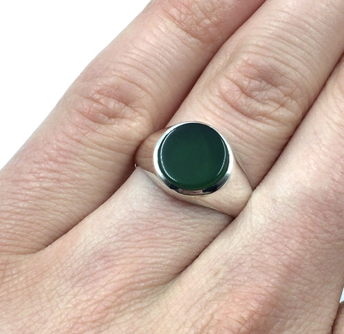 Anello argento 925 onice - argento,